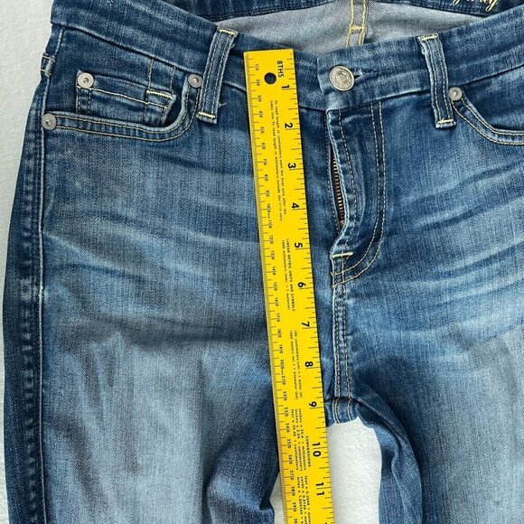 7 for All Mankind Kimmie Straight Leg Denim Jeans Medium Wash Blue Womens 26 - Picture 9 of 12